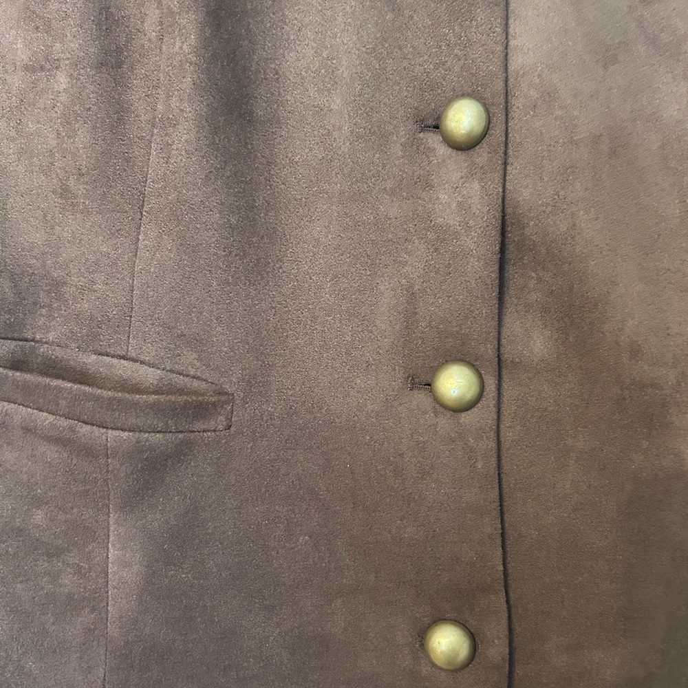 Grace Karin Brown Faux Suede Vest - Picture 2 of 5
